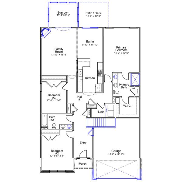 2D floor plan layout of this home in Fieldstone, Lexington, NC (Image 2).
