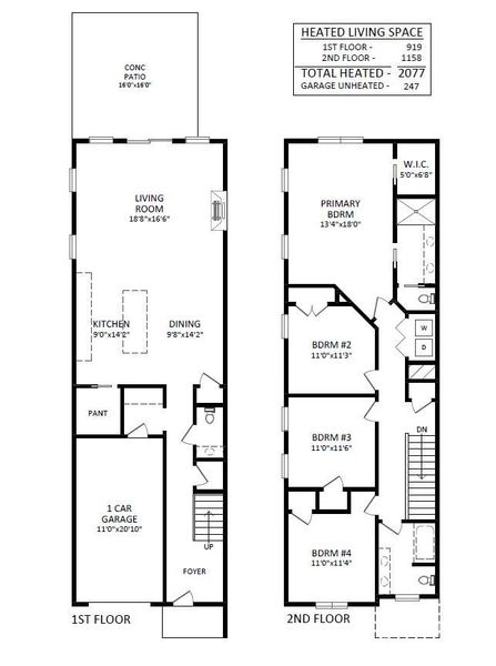 2D floor plan layout of this home in , Charlotte, NC (Image 4).