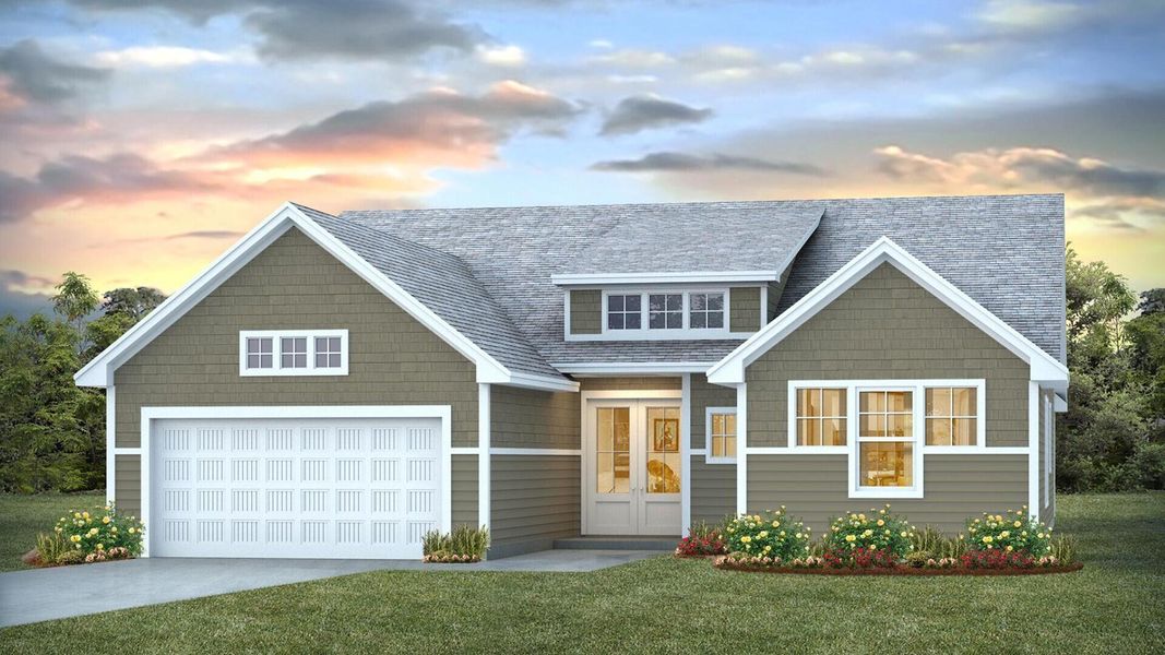 Front exterior of a new home in Berkeley Bay, Ridgeville, SC, highlighting curb appeal (Image 22).