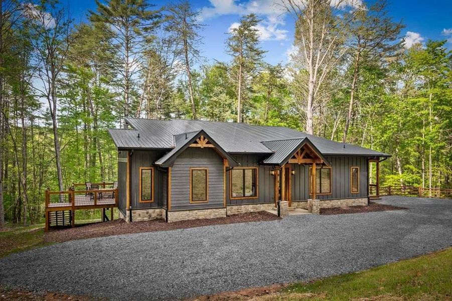 Front exterior of a new home in , Blue Ridge, GA, highlighting curb appeal (Image 28).