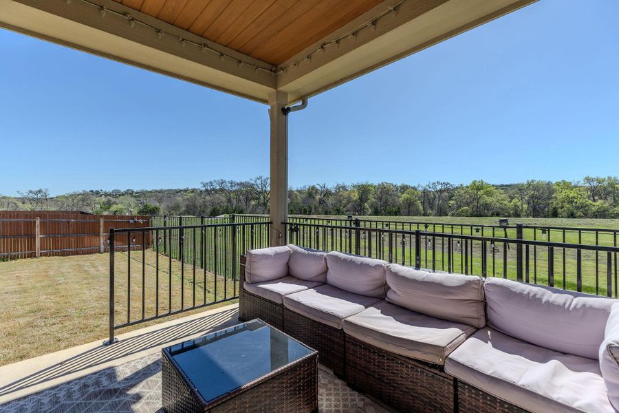 View of patio featuring an outdoor lounge area