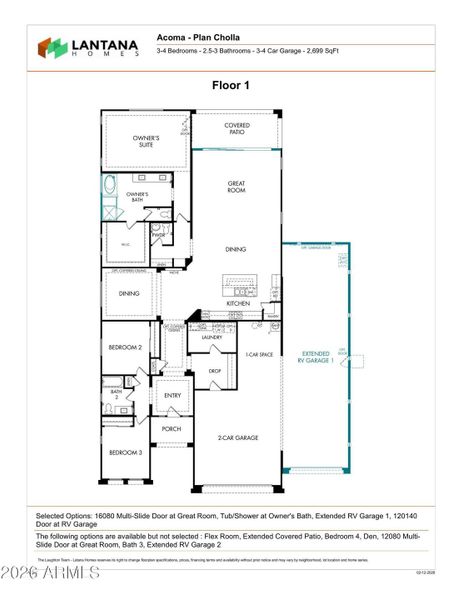 Reversed Floor Plan Cholla_7403 W Lisbon
