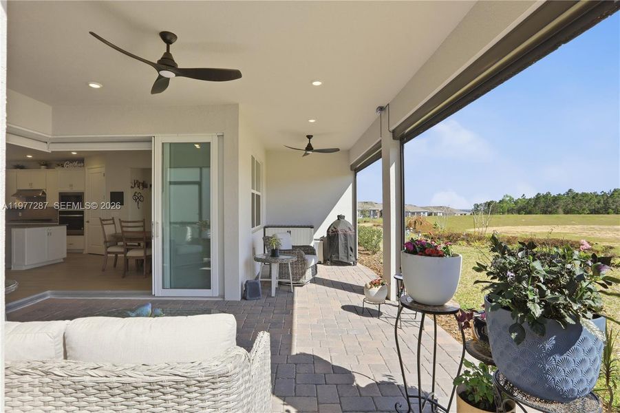 Exterior details and patio area of a home in Del Webb Minneola, Minneola (Image 22).
