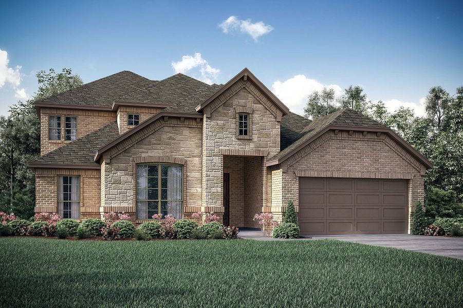 Front exterior of a new home in Legacy Ranch - Phase 2, Temple, TX, highlighting curb appeal (Image 1).