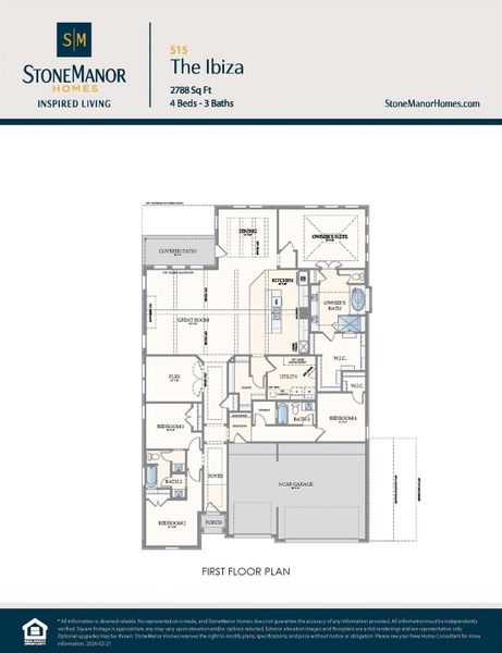2D floor plan layout of this home in Magnolia Bend, Rosharon, TX (Image 5).