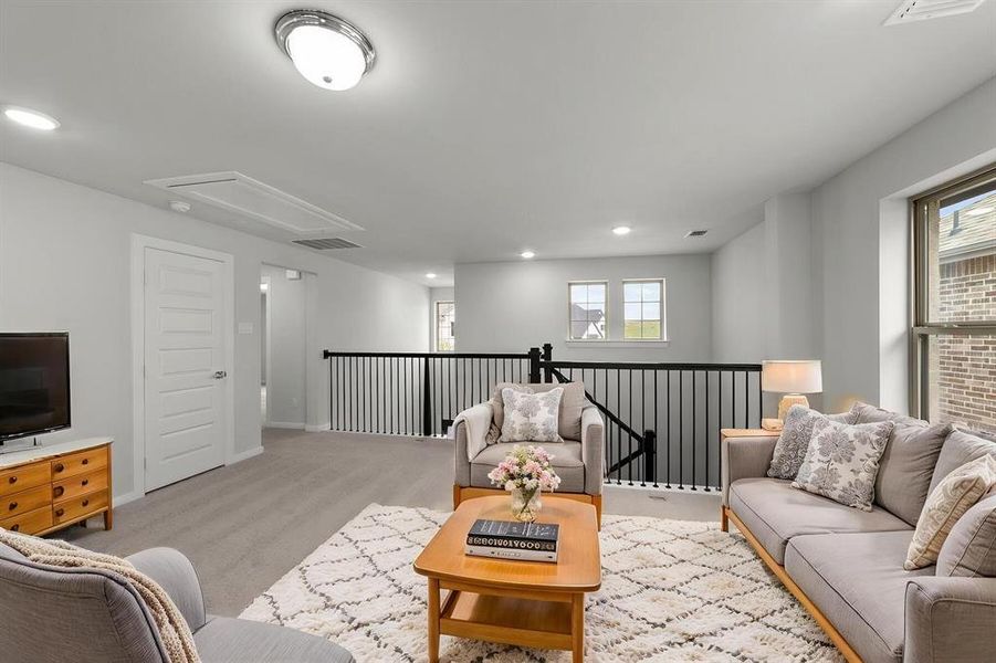 Furnished interior view inside a new home in Karis - Village Series, Crowley (Image 12). Furnished interior view inside a new home in Karis - Village Series, Crowley (Image 12).