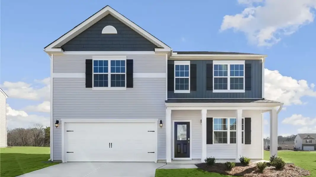 Front exterior of a new home in Saddlebrook, Rocky Mount, NC, highlighting curb appeal (Image 2). Front exterior of a new home in Saddlebrook, Rocky Mount, NC, highlighting curb appeal (Image 2).