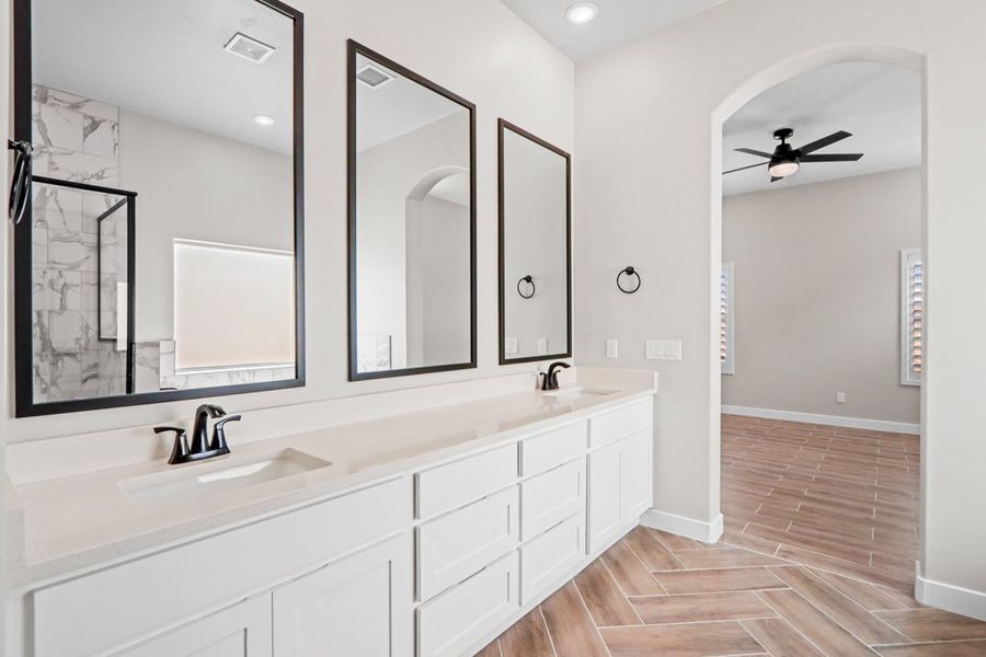 Representative furnished interior of a home built from the Torrey Pines by LEH. Homes in Verdancia, El Paso (Image 13).