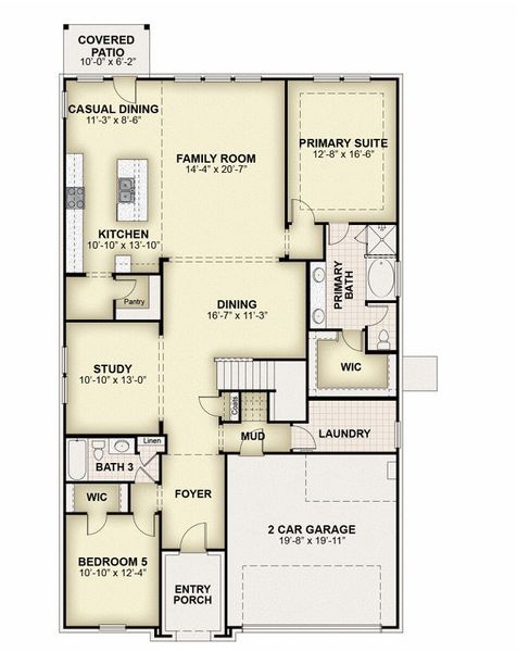 2D floor plan layout for the Hero by Rockwell Homes in Creekside, Royse City, TX (Image 7). 2D floor plan layout for the Hero by Rockwell Homes in Creekside, Royse City, TX (Image 7).