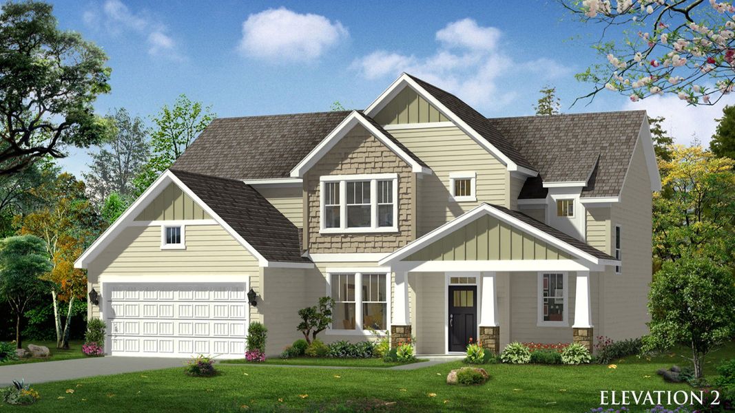 Representative exterior photo of a completed home built from the Arlington by DRB Homes in Kayfield at Midway, Anderson, SC (Image 21).