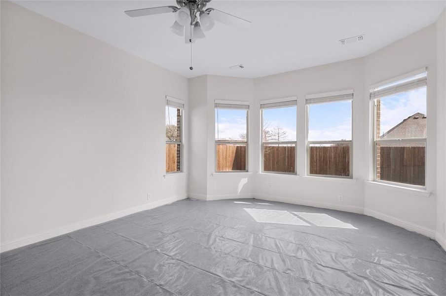Bay Window sitting area in the Primary Bedroom