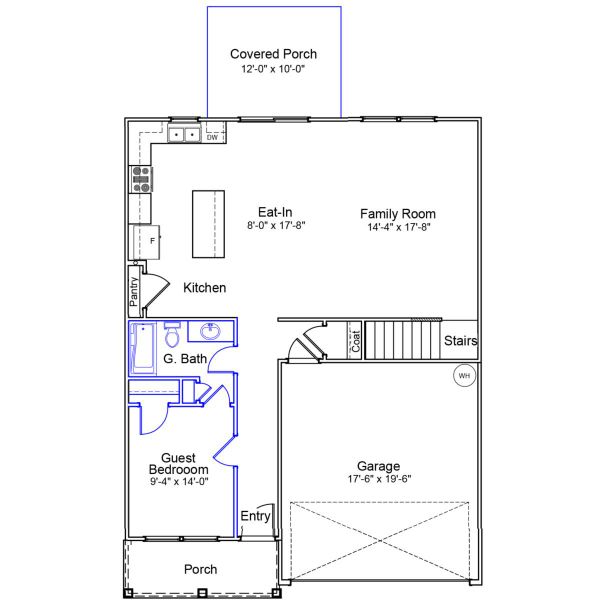 2D floor plan layout of this home in Hanes Lake, Winston-Salem, NC (Image 2).