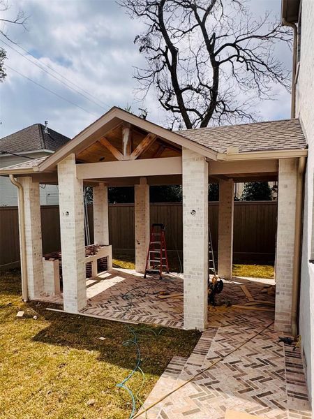 Summer kitchen will feature a refrigerator, gas grill and sink...plenty of room for a large table