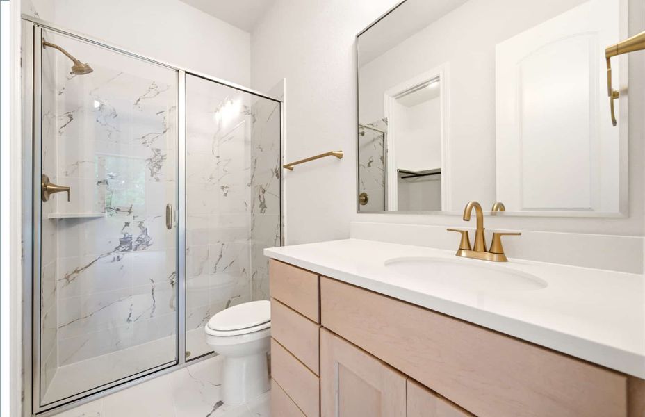 Furnished interior view inside a new home in Bridgeland 60′, Cypress (Image 24).