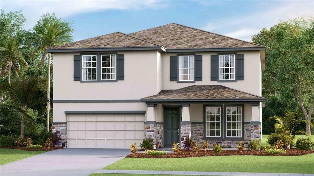 Front exterior of a new home in , Ocala, FL, highlighting curb appeal (Image 1). Front exterior of a new home in , Ocala, FL, highlighting curb appeal (Image 1).