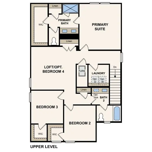 2D floor plan layout of this home in Lakes at Black Oak, Magnolia, TX (Image 4).