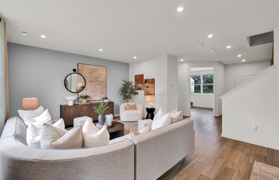 Representative furnished interior of a home built from the Aspire by Pulte Homes in Wimberly, Willow Spring (Image 8).