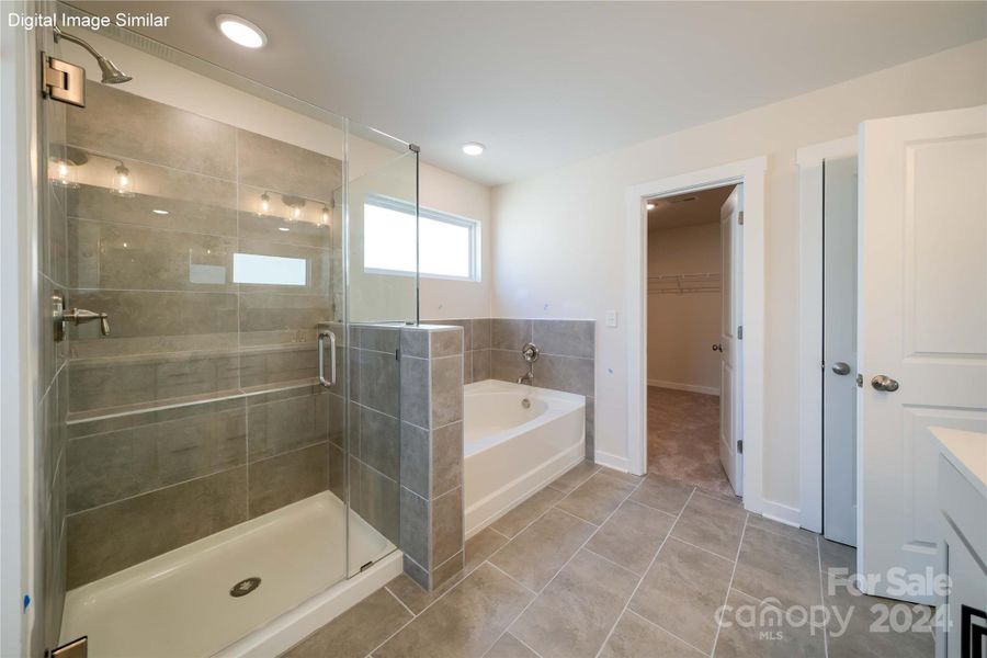 DIGITAL IMAGE SIMILAR: Primary Bathroom, Please note home has semi-frameless shower - not pictured