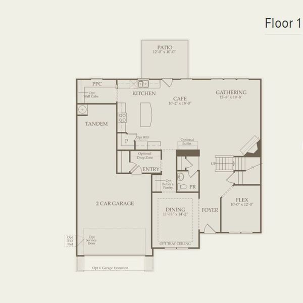 2D floor plan layout for the Riverton by Pulte Homes in Creekside at Skelton, Hoschton, GA (Image 5).