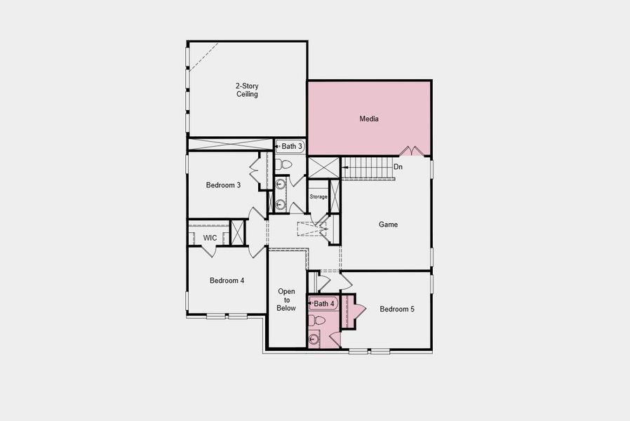 2D floor plan layout of this home in Cross Creek Meadows 55s, Celina, TX (Image 3).