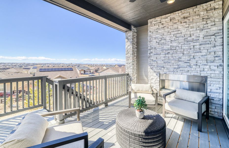 Exterior details and patio area of a home in Hilltop at Inspiration, Aurora (Image 2).