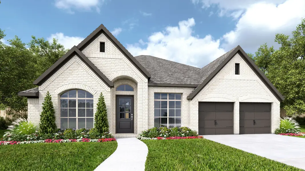 Representative exterior photo of a completed home built from the 3257W by Perry Homes in Briarley, Montgomery, TX (Image 1). Representative exterior photo of a completed home built from the 3257W by Perry Homes in Briarley, Montgomery, TX (Image 1).