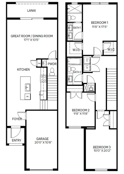 2D floor plan layout for the Chelsi by D.R. Horton in Edgestone, West Palm Beach, FL (Image 3). 2D floor plan layout for the Chelsi by D.R. Horton in Edgestone, West Palm Beach, FL (Image 3).