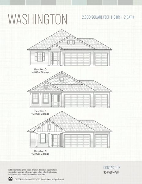 2D floor plan layout for the Washington by Riverside Homes in Hidden Creek at SilverLeaf Phase 2, St. Augustine, FL (Image 7). 2D floor plan layout for the Washington by Riverside Homes in Hidden Creek at SilverLeaf Phase 2, St. Augustine, FL (Image 7).