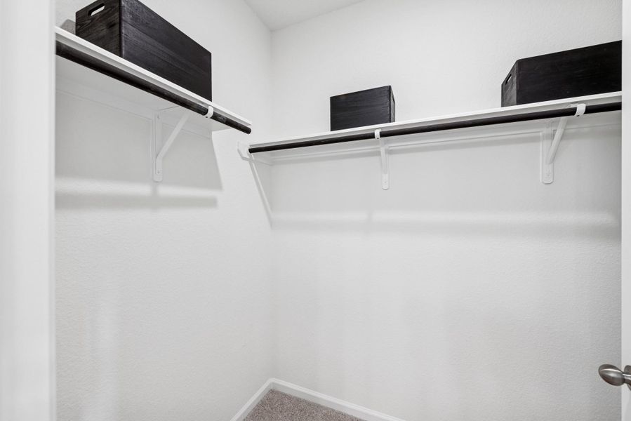 Primary Suite Closet. Sample image for illustration; upgrades, options, and colors may vary.