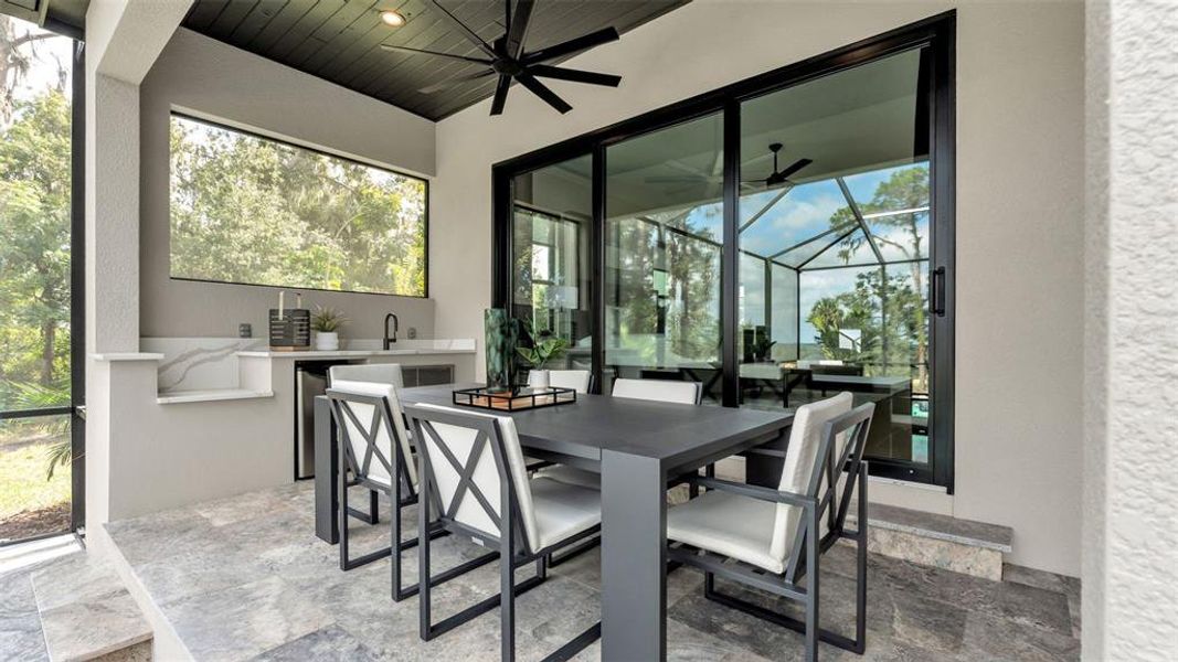 Exterior details and patio area of a home in Delphi Hills, Lakeland (Image 31).
