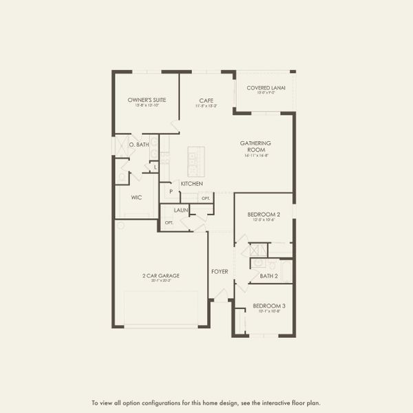 2D floor plan layout for the Crestmere by Del Webb in Del Webb Stone Creek, Ocala, FL (Image 3).