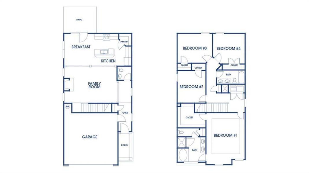 2D floor plan layout of this home in Oakchase at Hampton, Hampton, GA (Image 2). 2D floor plan layout of this home in Oakchase at Hampton, Hampton, GA (Image 2).