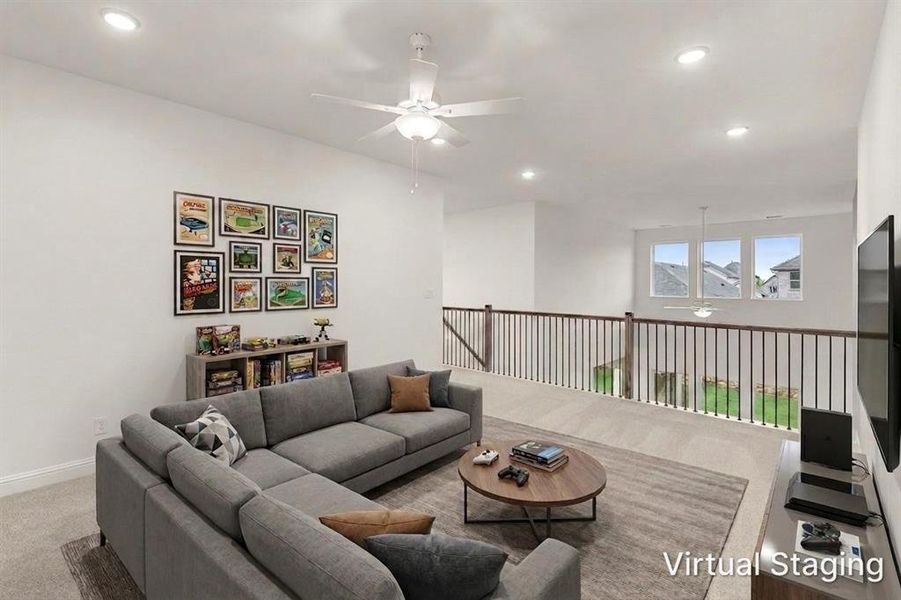 820 River Sky_Game Room - Virtually Staged