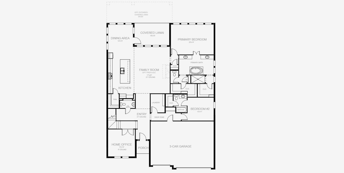 2D floor plan layout for the 3575F by Perry Homes in Star Farms At Lakewood Ranch 60', Lakewood Ranch, FL (Image 3).