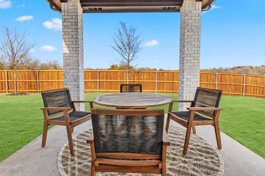 Covered Patio, Full Gutters, Sod, and Irrigation System