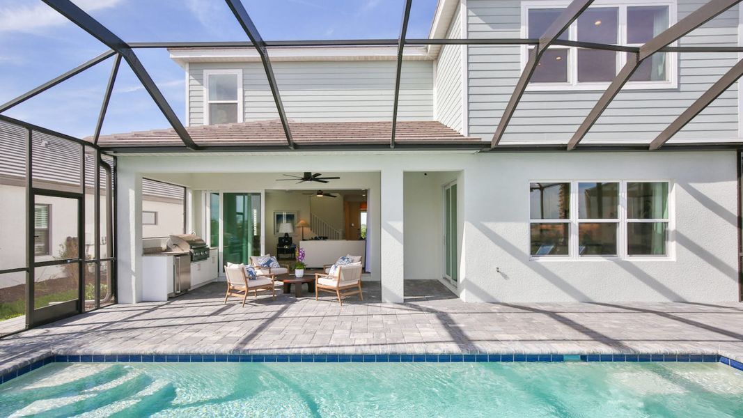 Exterior details and patio area of a home in Palm Grove, Lakewood Ranch (Image 30).