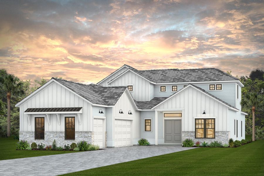Representative exterior photo of a completed home built from the Aventura by DiVosta in Canter, Wellington, FL (Image 2). Representative exterior photo of a completed home built from the Aventura by DiVosta in Canter, Wellington, FL (Image 2).