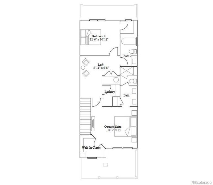 2D floor plan layout of this home in Riano Ridge, Loveland, CO (Image 3).