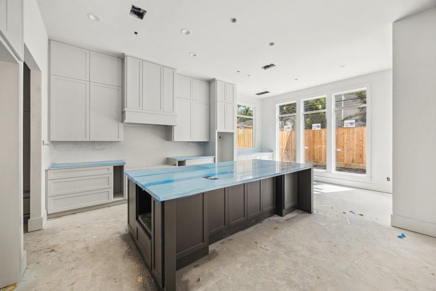 Island Kitchen.  Construction as of September 29th, 2025.