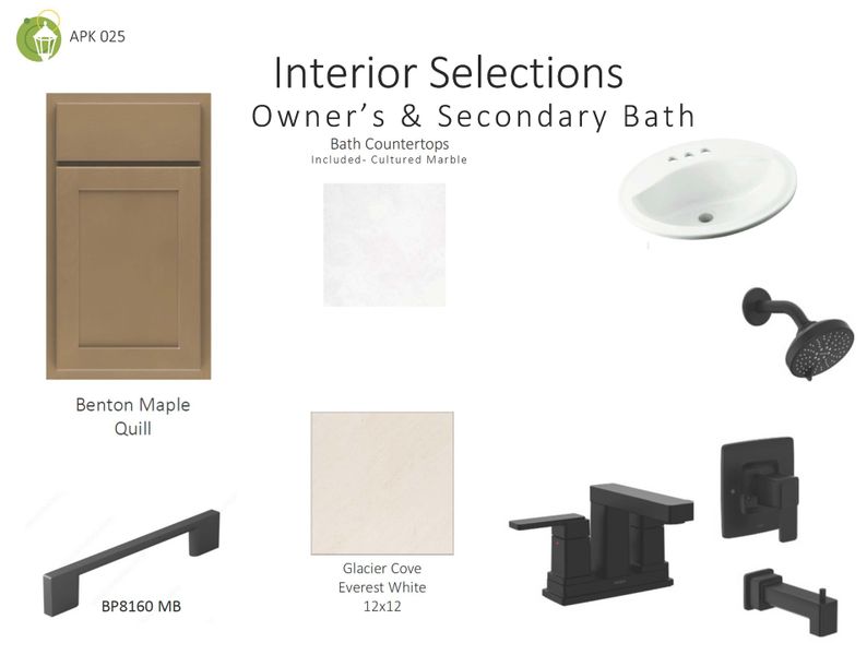 Owner’s and Secondary Bath Selections for The Ingram Townhome