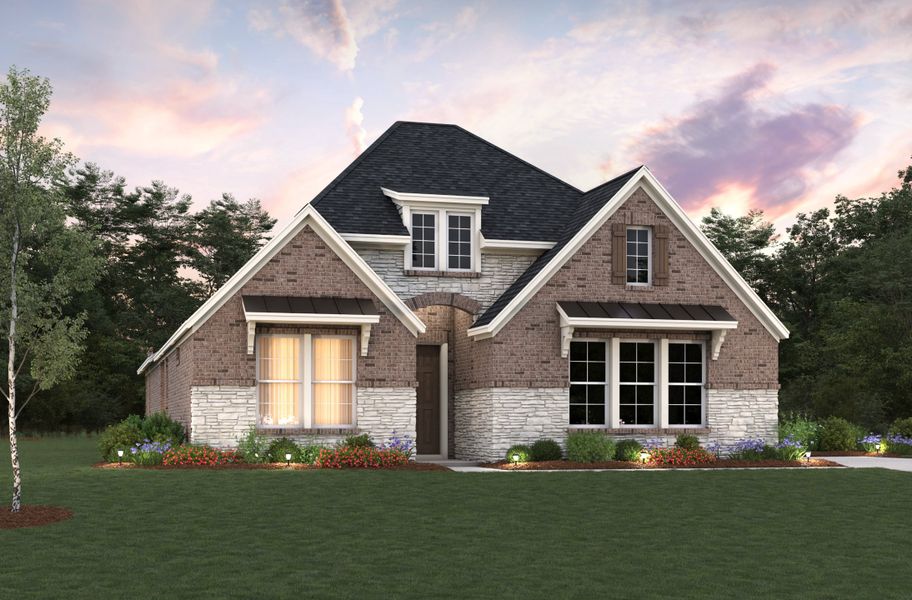 Representative exterior photo of a completed home built from the Mckinney by Beazer Homes in Timber Hollow: Heritage Collection, Magnolia, TX (Image 1).