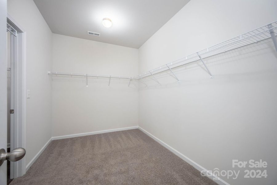 Primary bedroom walk-in closet with shelving