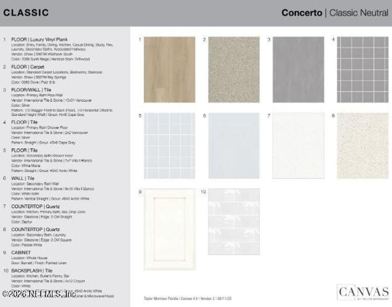 Sample of building materials used in homes in Cherry Elm at SilverLeaf, St. Augustine (Image 26).