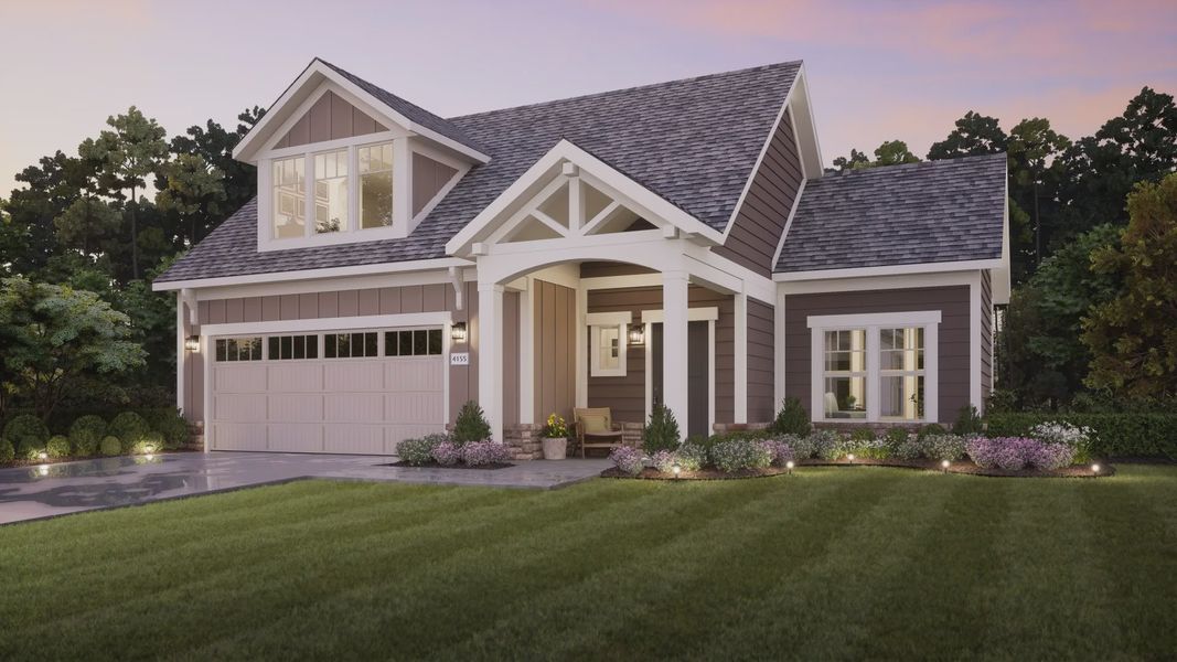 Representative exterior photo of a completed home built from the Palazzo by Epcon Communities in The Courtyards at Quail Park, Mint Hill, NC (Image 24). Representative exterior photo of a completed home built from the Palazzo by Epcon Communities in The Courtyards at Quail Park, Mint Hill, NC (Image 24).