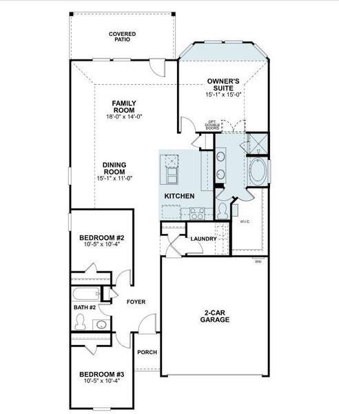 2D floor plan layout of this home in Lago Mar, Santa Fe, TX (Image 4).