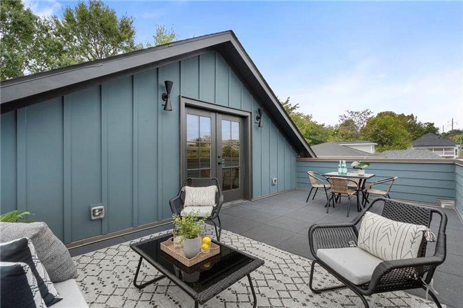 Exterior details and patio area of a home in , Atlanta (Image 28).