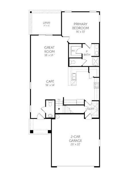 2D floor plan layout for the Bloomfield - Single Family Homes by Dream Finders Homes in Westbrook Retreat at Savannah Quarters, Pooler, GA (Image 4).