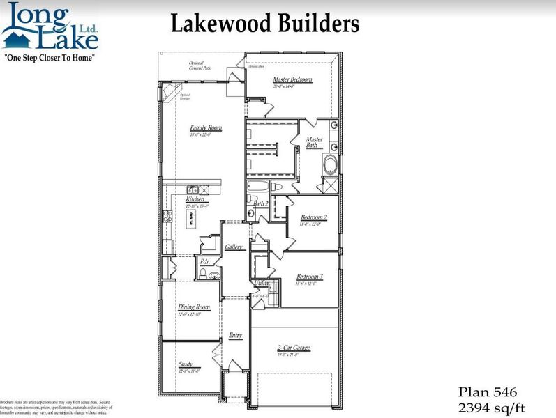 Plan 546 offers 3 bedrooms, 2 full baths, 1 half bath, and over 2,300 sqft of living space.