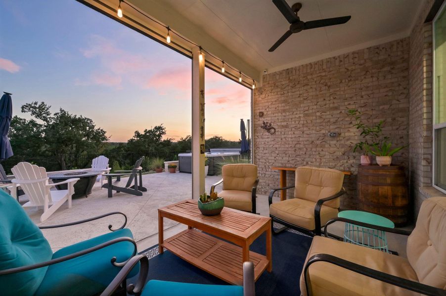 Evenings are best spent relaxing or entertaining on your custom extended back patio as you enjoy awe-inspiring sunsets, soak in the hot tub, prepare dinner for friends and family in your outdoor kitchen, or locate the Milky Way in this dark-sky community Evenings are best spent relaxing or entertaining on your custom extended back patio as you enjoy awe-inspiring sunsets, soak in the hot tub, prepare dinner for friends and family in your outdoor kitchen, or locate the Milky Way in this dark-sky community