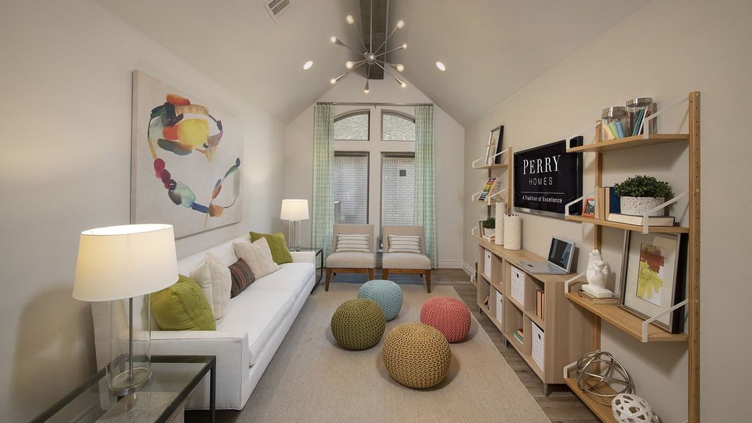 Furnished interior view inside a new home in 6 Creeks 50', Kyle (Image 12). Furnished interior view inside a new home in 6 Creeks 50', Kyle (Image 12).